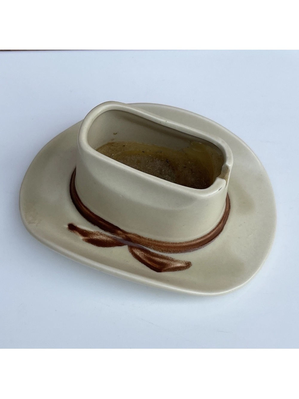 Vintage Stetson Ceramic Cowboy Hat Smokers Ashtray Candle Western Southwestern